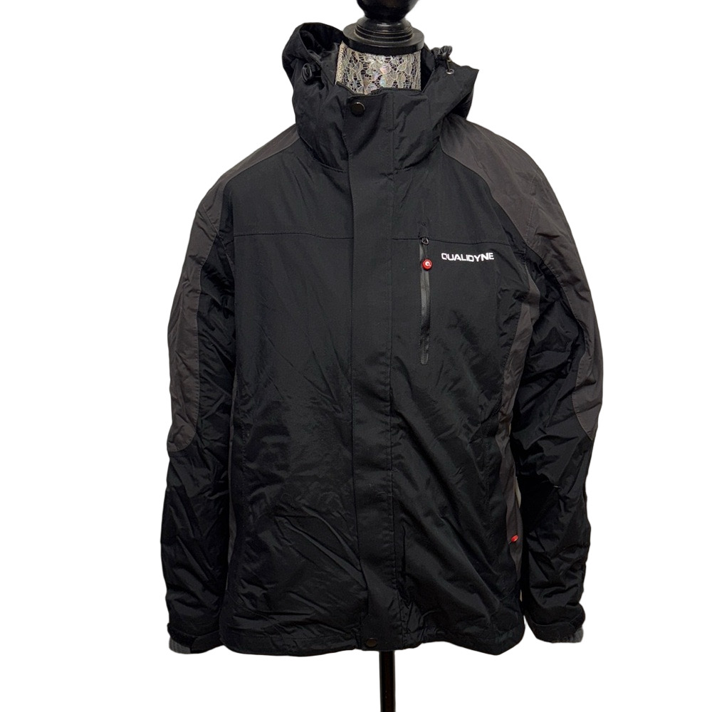 Qualidyne Women’s XXL Black Gray Hooded Insulated Performance Winter Ski Jacket